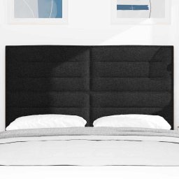 vidaXL LED Hoofdbord met LED-stripverlichting Zwart 160 cm Stof
