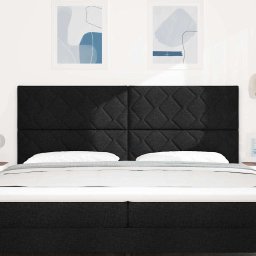 vidaXL LED Hoofdbord Zwart 200 cm Stof