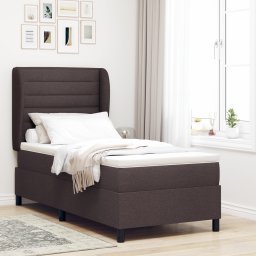vidaXL Boxspring bed met matras Donkerbruin 90 x 200 cm Stof