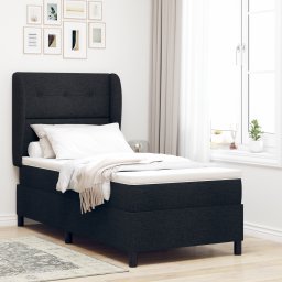 vidaXL Boxspring bed met hoofdeinde Zwart 90 x 200 cm Stof