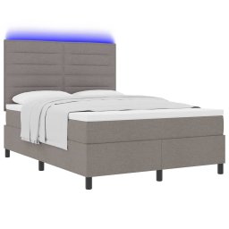 vidaXL Boxspring bed met matras met LED Taupe 140 x 190 cm Stof