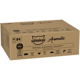 84x85g Whiskas 1+ Adult Zakjes Geurige Fusie in Saus Natvoer voor Katten