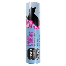 23g Snackies DUO 2 in 1 Gevriesdroogde Kippenborst & Garnalen Cosma Kattensnacks