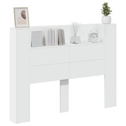 vidaXL Hoofdbord Kast met LED Wit 140 x 16,5 x 103,5 cm Bewerkt hout