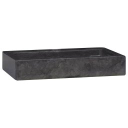 vidaXL Wastafel wandgemonteerd 38x24x6,5 cm marmer zwart