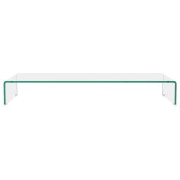 vidaXL Tv-meubel/monitorverhoger transparant 90x30x13 cm glas