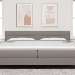 vidaXL LED Hoofdbord met LED-stripverlichting Taupe 200 cm Stof