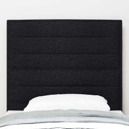 vidaXL LED Hoofdbord met LED-stripverlichting Zwart 90 cm Stof