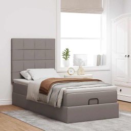 vidaXL Ottoman bed met matras 80x200cm stof taupe