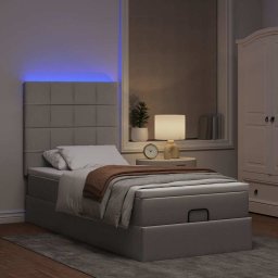 vidaXL Ottoman bed met matras en LED's 80x200cm stof taupe