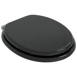 vidaXL Zachte sluit toiletbril 2 st Zwart 44 x 38 cm MDF-plaat