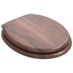 vidaXL Zachte sluit toiletbril 2 st Bruin 44 x 38 cm MDF-plaat