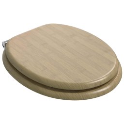 vidaXL Zachte sluit toiletbril 2 st Lichte Bamboekleur 44 x 38 cm