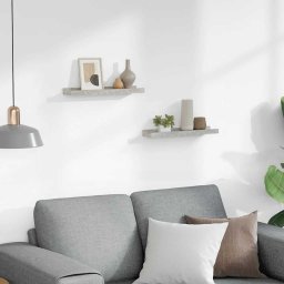 vidaXL Wandschappen 2 st 40x9x3 cm betongrijs