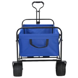vidaXL Vouwbare winkelwagentje met remmen Blauw 89 x 63 x 96 cm