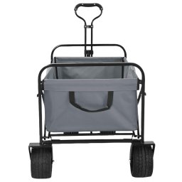 vidaXL Vouwbare winkelwagentje met remmen Grijs 89 x 63 x 96 cm