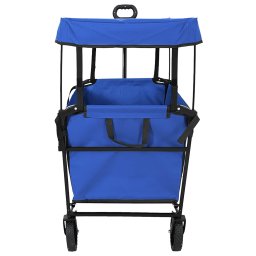 vidaXL Vouwbare winkelwagentje met remmen Zwart 105 x 56,5 x 116 cm