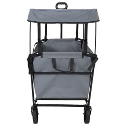 vidaXL Vouwbare winkelwagentje met remmen Grijs 105 x 56,5 x 116 cm