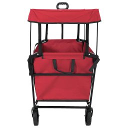 vidaXL Vouwbare winkelwagentje met remmen Rood 105 x 56,5 x 116 cm