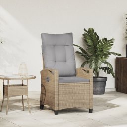 vidaXL Verstelbare tuinstoel Beige en Licht Grijs 56 x 60 x 112 cm
