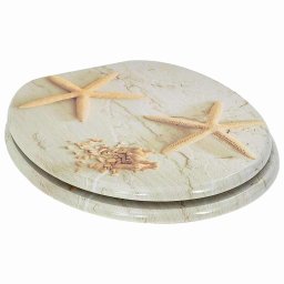 vidaXL Zachte sluit toiletbril Geel en Wit 44 x 38 cm MDF-plaat