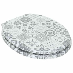 vidaXL Zachte sluit toiletbril Blauw en Wit Porselein 44 x 38 cm