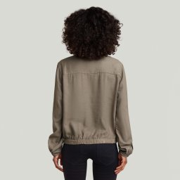 Stand Up Collar Overhemd - Bruin - Dames