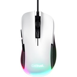 Trust GXT 922W Ybar Gaming Muis - 7200 DPI - RGB Verlichting - USB Bedrade Gaming Muis - Wit