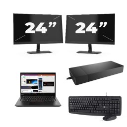 Lenovo ThinkPad X395 - AMD Ryzen 5 PRO 3500U - 13 inch - 8GB RAM - 256GB SSD - Windows 11 Home + 2x 24 inch Monitor