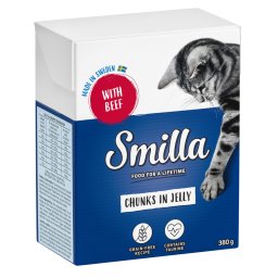 6x380 g Smilla Hapjes in Gelei Rund Katten Natvoer