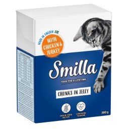 6x380 g Smilla Hapjes in Gelei Kip & Kalkoen Katten Natvoer