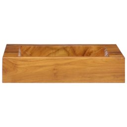 vidaXL Wastafel 50x35x10 cm massief teakhout