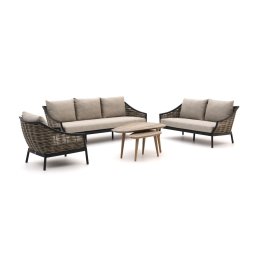 + 15% kassakorting | Apple Bee Milou/ROUGH-K stoel-bank loungeset 5-delig - Laagste prijsgarantie!
