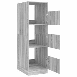 vidaXL Wasmeubel met opslag Grijs Sonoma 50 x 68 x 162 cm Bewerkt hout