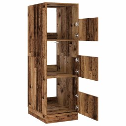 vidaXL Wasmeubel met opslag Oudhout 50 x 68 x 162 cm Bewerkt hout