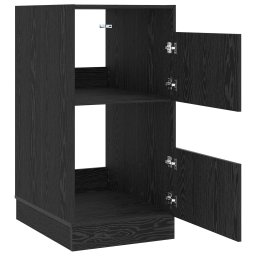 vidaXL Wasmeubel met opslag Zwart Eiken 50 x 68 x 102 cm Bewerkt hout