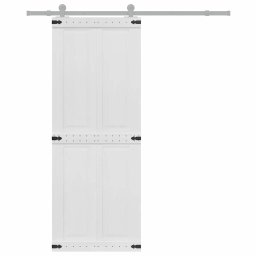 vidaXL Schuifdeur CORONA 80 x 210 cm Massief grenenhout Wit