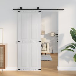 vidaXL Schuifdeur Corona Wit 80 x 210 cm Massief grenenhout