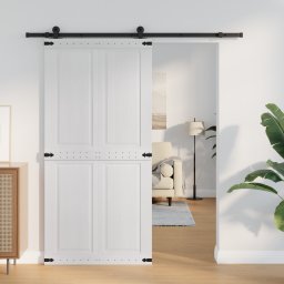 vidaXL Schuifdeur Corona Wit 100 x 210 cm Massief grenenhout