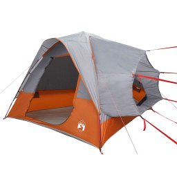 vidaXL Autotent 4-persoons waterdicht grijs en oranje