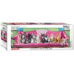 Kitty Cat Couch Panorama Puzzel (1000 stukjes)