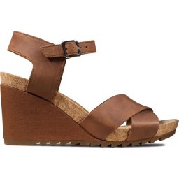 Clarks - 39 - Flex Sun - Dames Sandalen - Tan Leather