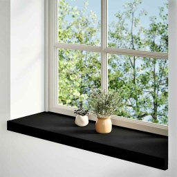vidaXL Vensterbanken 2 st 90x30x2 cm massief eikenhout bruin-zwart