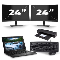Dell Latitude 7490 - Intel Core i5-8e Generatie - 14 inch - 8GB RAM - 256GB SSD - Windows 11 + 2x 24 inch Monitor