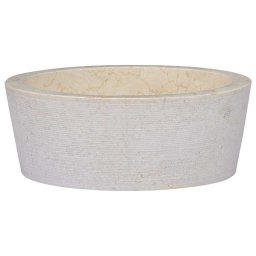 vidaXL Gootsteen Ø40x15 cm marmer crèmekleurig