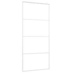 vidaXL Schuifdeur 90x205 cm mat ESG-glas en aluminium wit