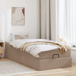 vidaXL Ottoman bed met matras 90x190cm kunstleer cappuccinokleurig