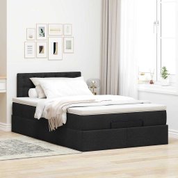 vidaXL Bed met matras 120x190 cm stof zwart