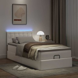 vidaXL Ottoman bed met matrassen en LED's 90x190cm kunstleer
