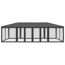 vidaXL Partytent met 12 mesh zijwanden 8x4 m HDPE antracietkleurig